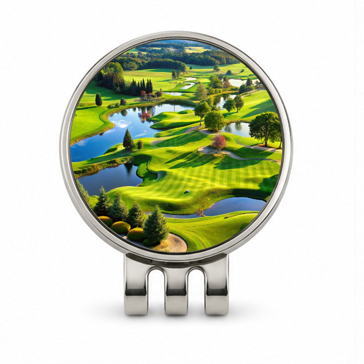 Golf Course Overview Golf Hat Clip with Ball Marker