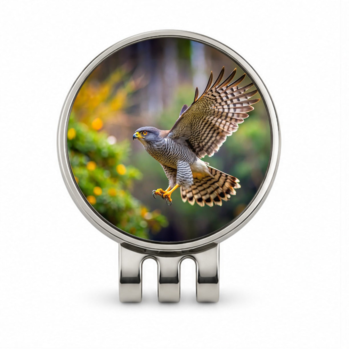 Goshawk Flying Raptor Bird Of Prey Golf Hat Clip with Ball Marker