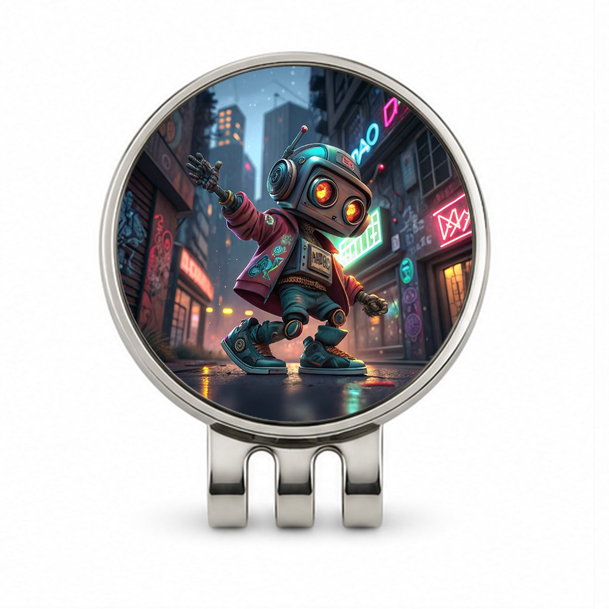 Hip Hop Sci-fi Dancing Robot Golf Hat Clip with Ball Marker