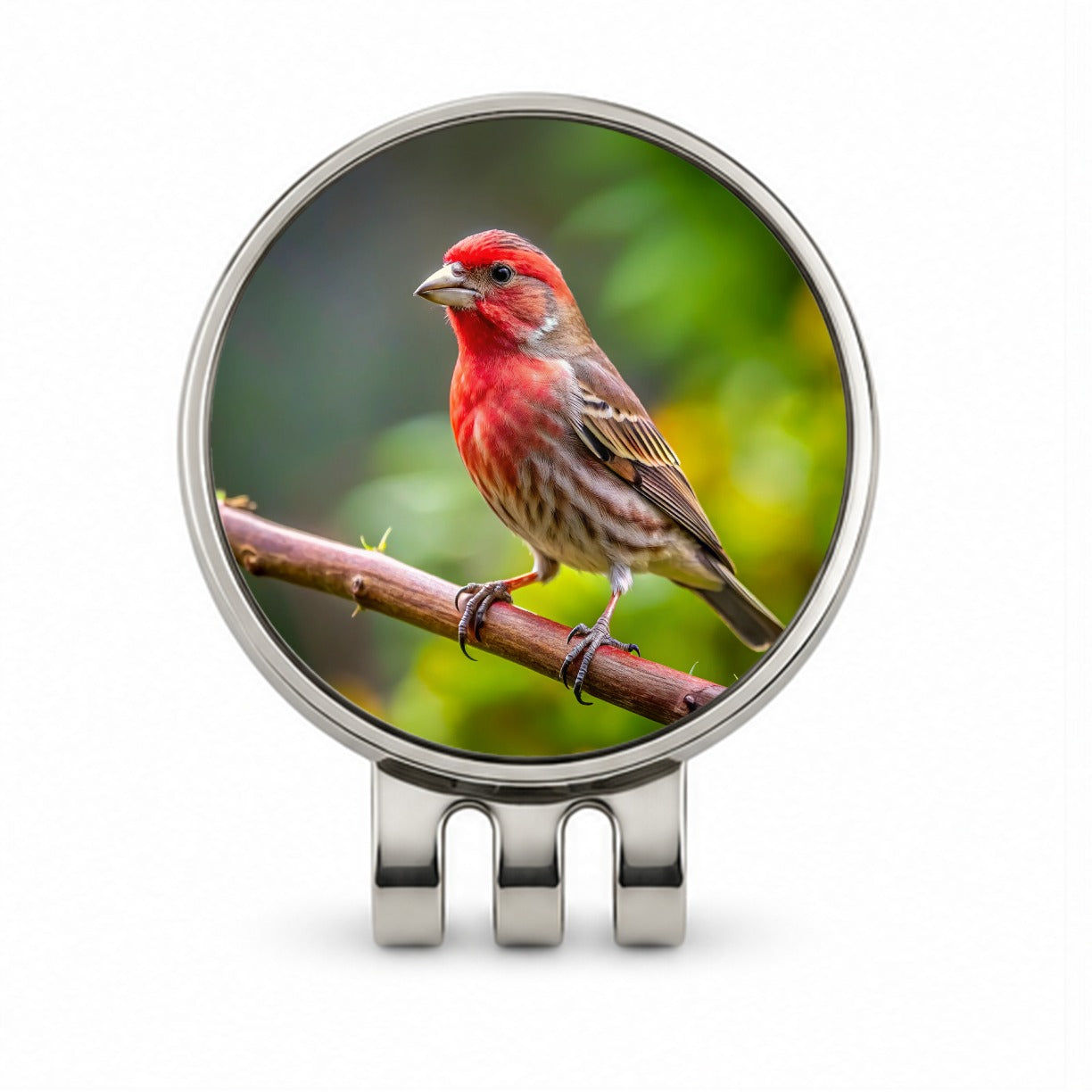House Finch Backyard Bird Golf Hat Clip with Ball Marker