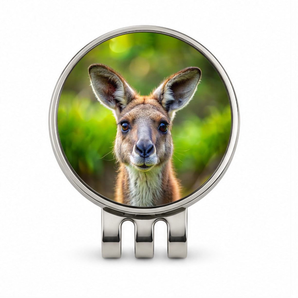 Kangaroo Face Golf Hat Clip with Ball Marker