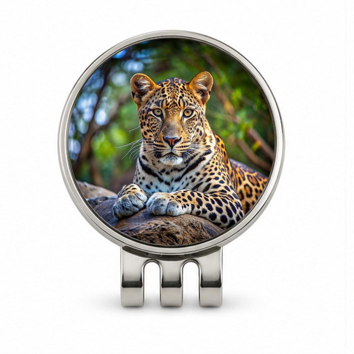 Leopard Golf Hat Clip with Ball Marker