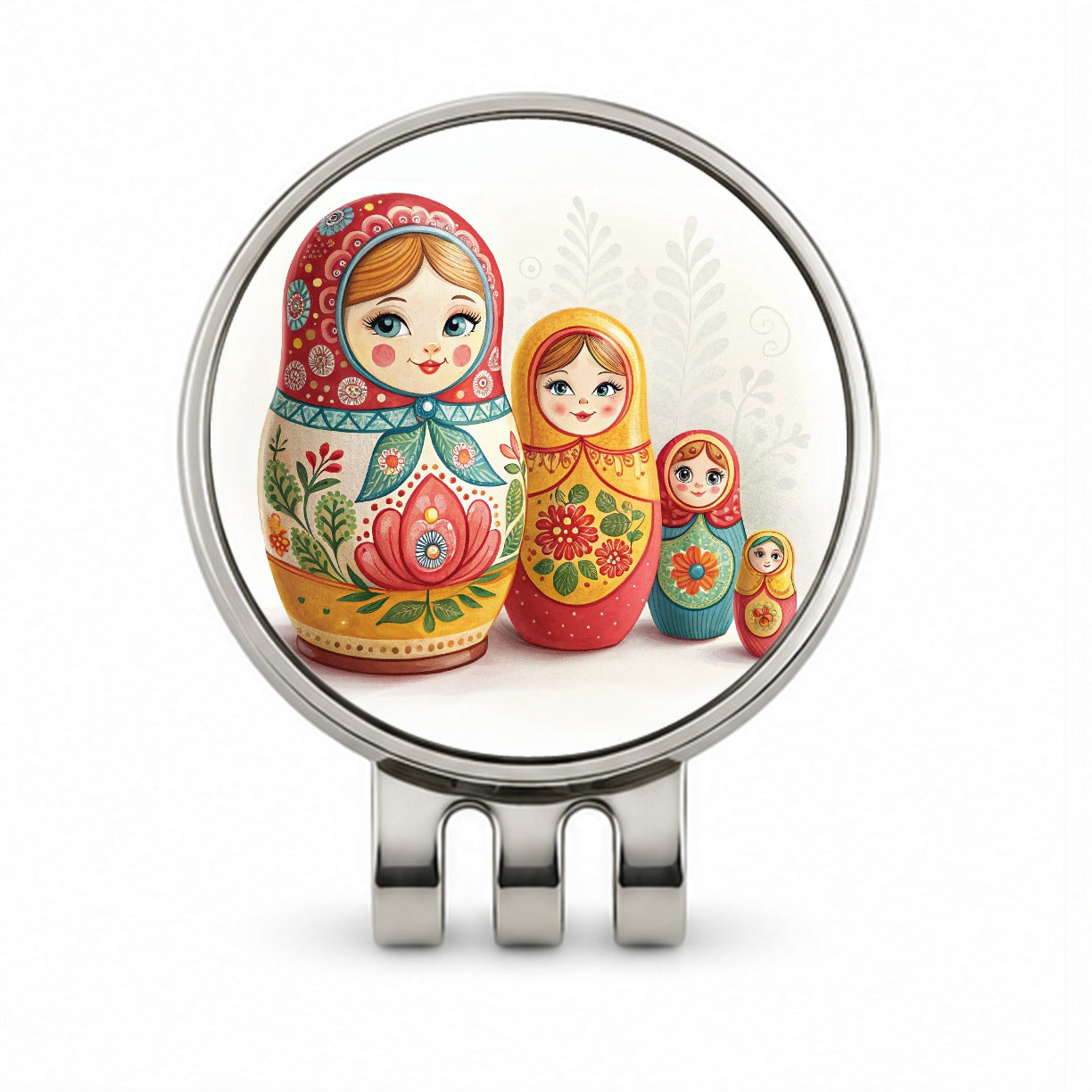 Matryoshka Russian Nesting Dolls Golf Hat Clip with Ball Marker