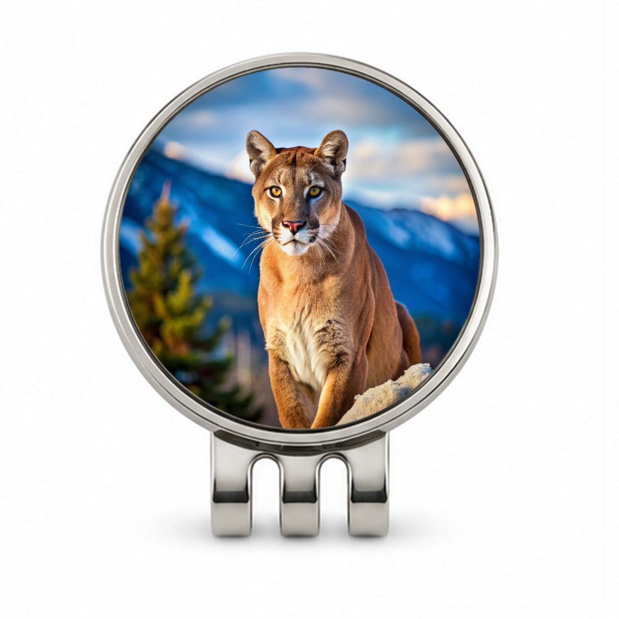 Mountain Lion Cougar Golf Hat Clip with Ball Marker