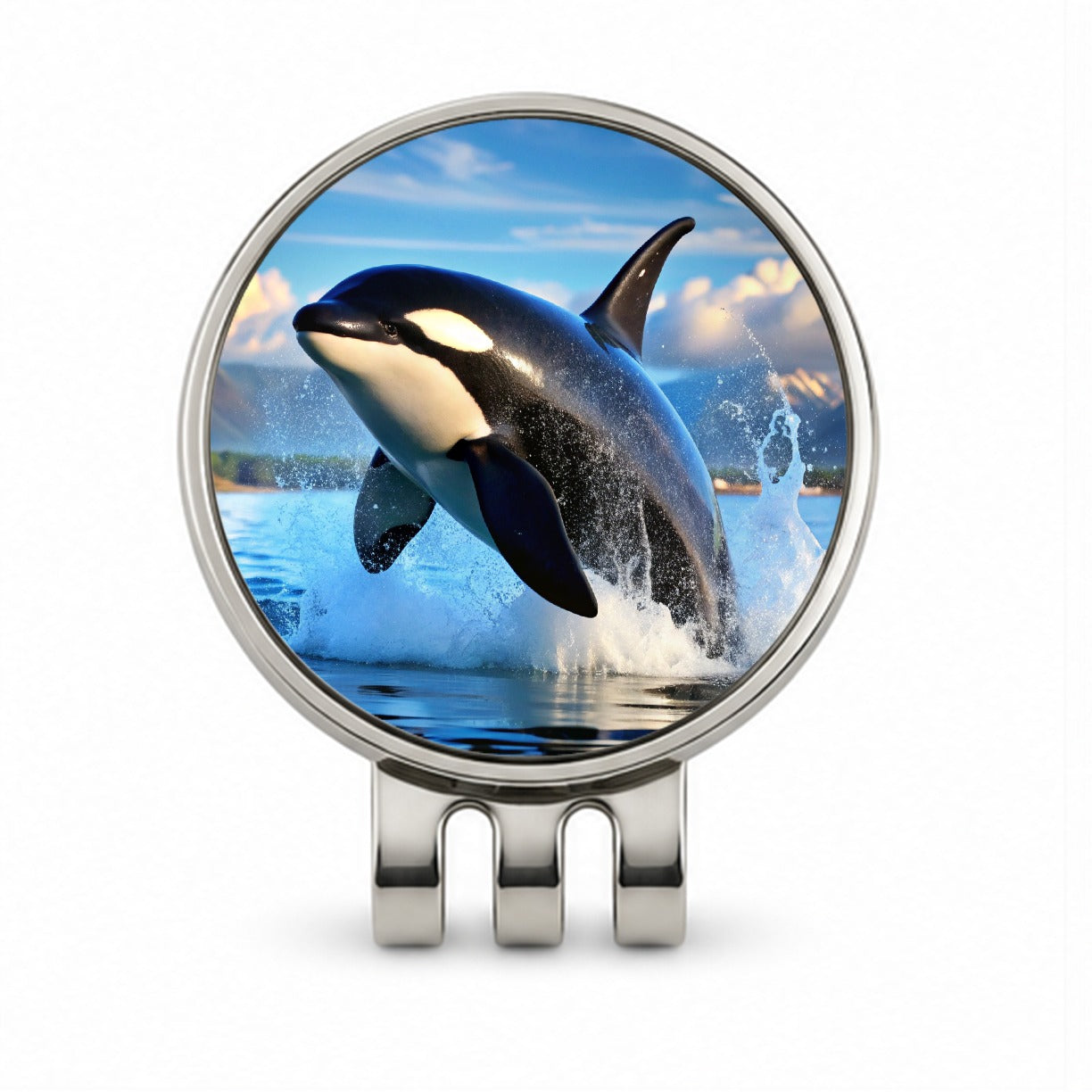 Orca Killer Whale Jumping Golf Hat Clip with Ball Marker