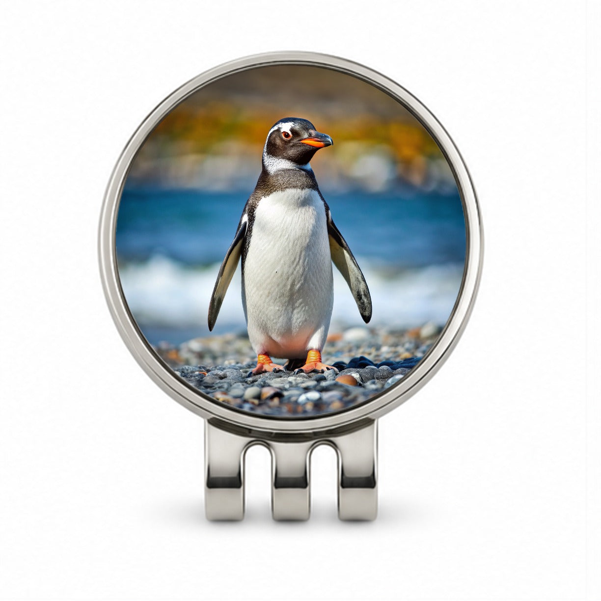 Penguin Golf Hat Clip with Ball Marker