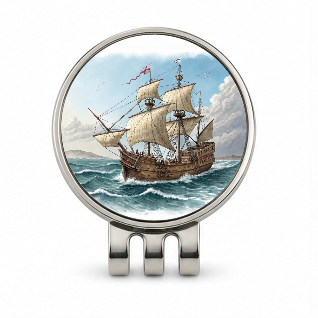Pilgrim Mayflower 1620 Voyage Golf Hat Clip with Ball Marker