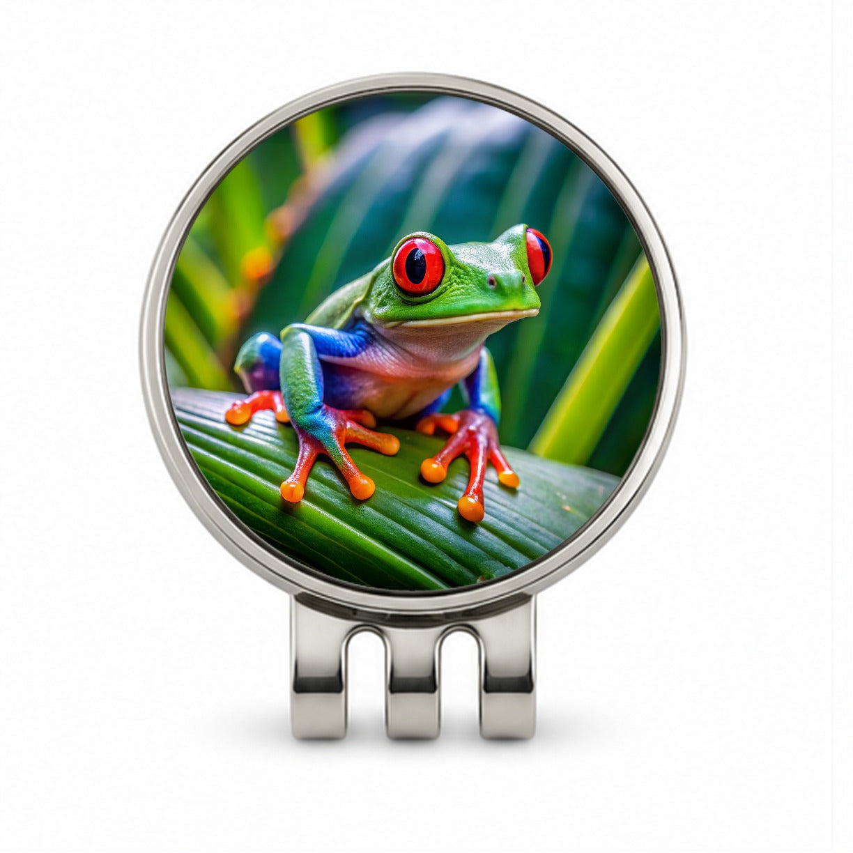 Red Eyed Tree Frog Golf Hat Clip with Ball Marker