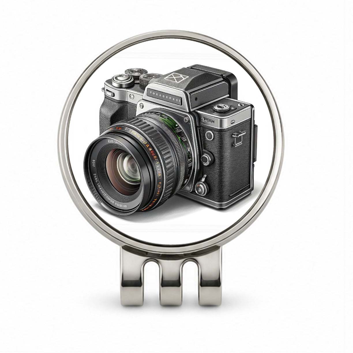 Retro Medium Format Photography Camera Golf Hat Clip with Ball Marker