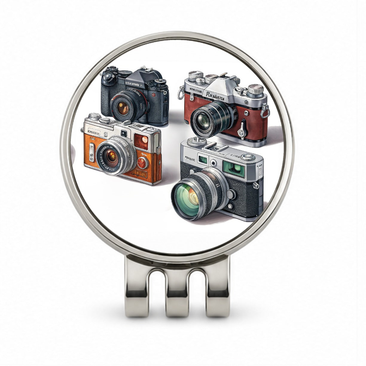 Retro Photography Cameras Golf Hat Clip with Ball Marker