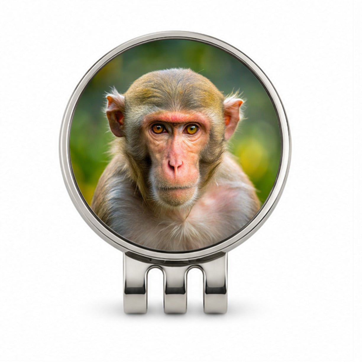 Rhesus Macaque Monkey Golf Hat Clip with Ball Marker