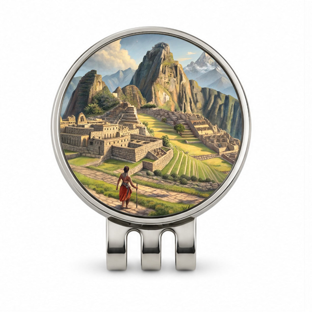 South American Inca Empire Golf Hat Clip with Ball Marker