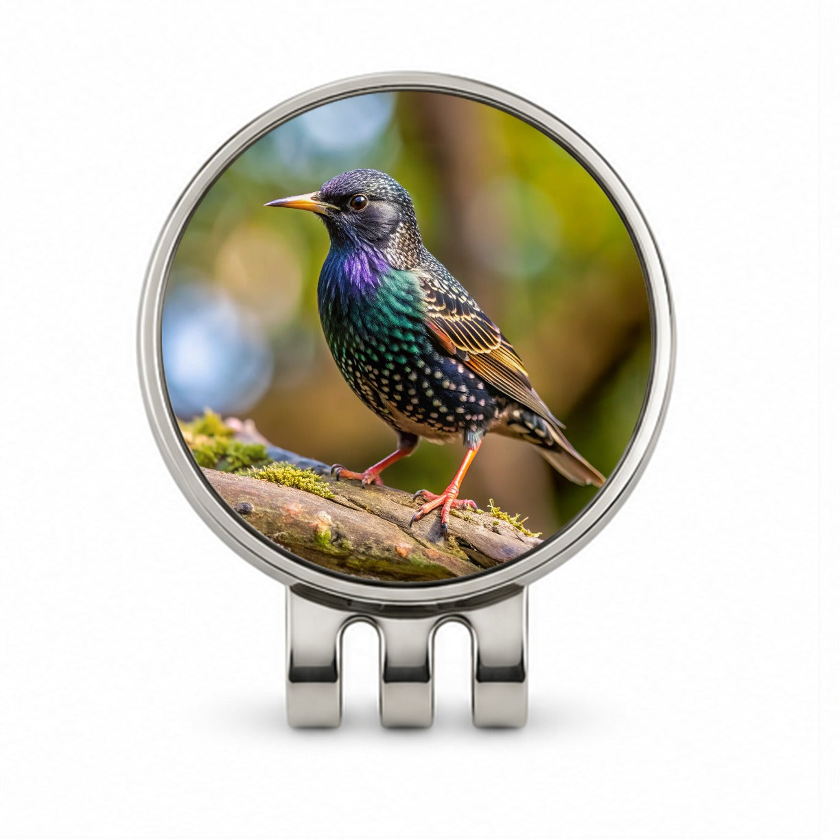 Starling Backyard Bird Golf Hat Clip with Ball Marker