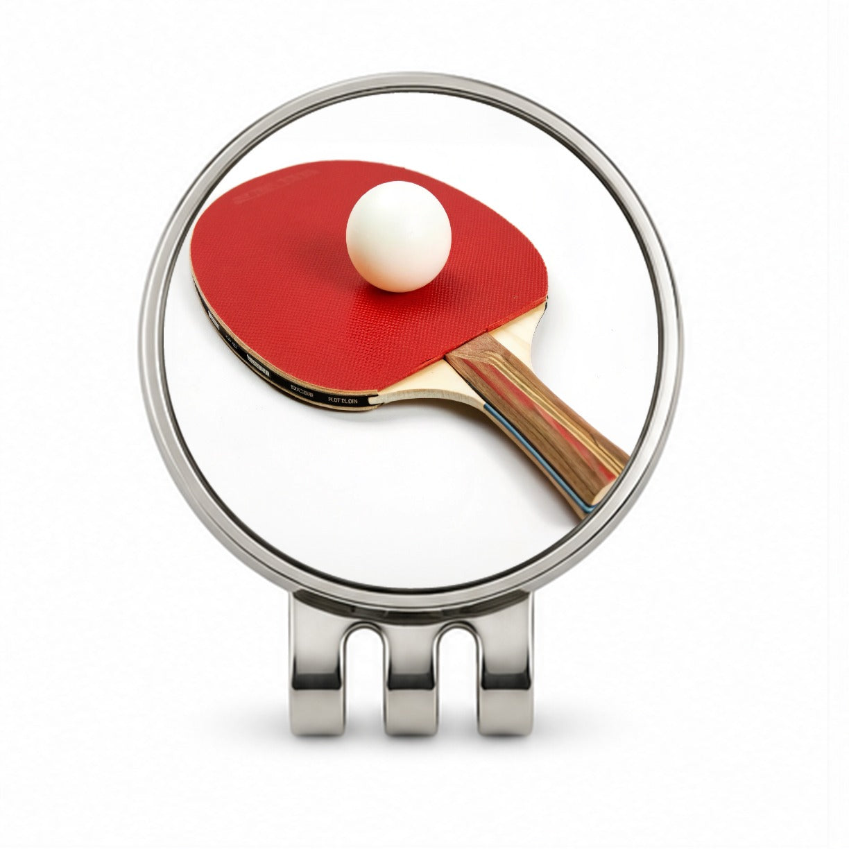 Table Tennis Ping Pong Paddle and Ball Golf Hat Clip with Ball Marker