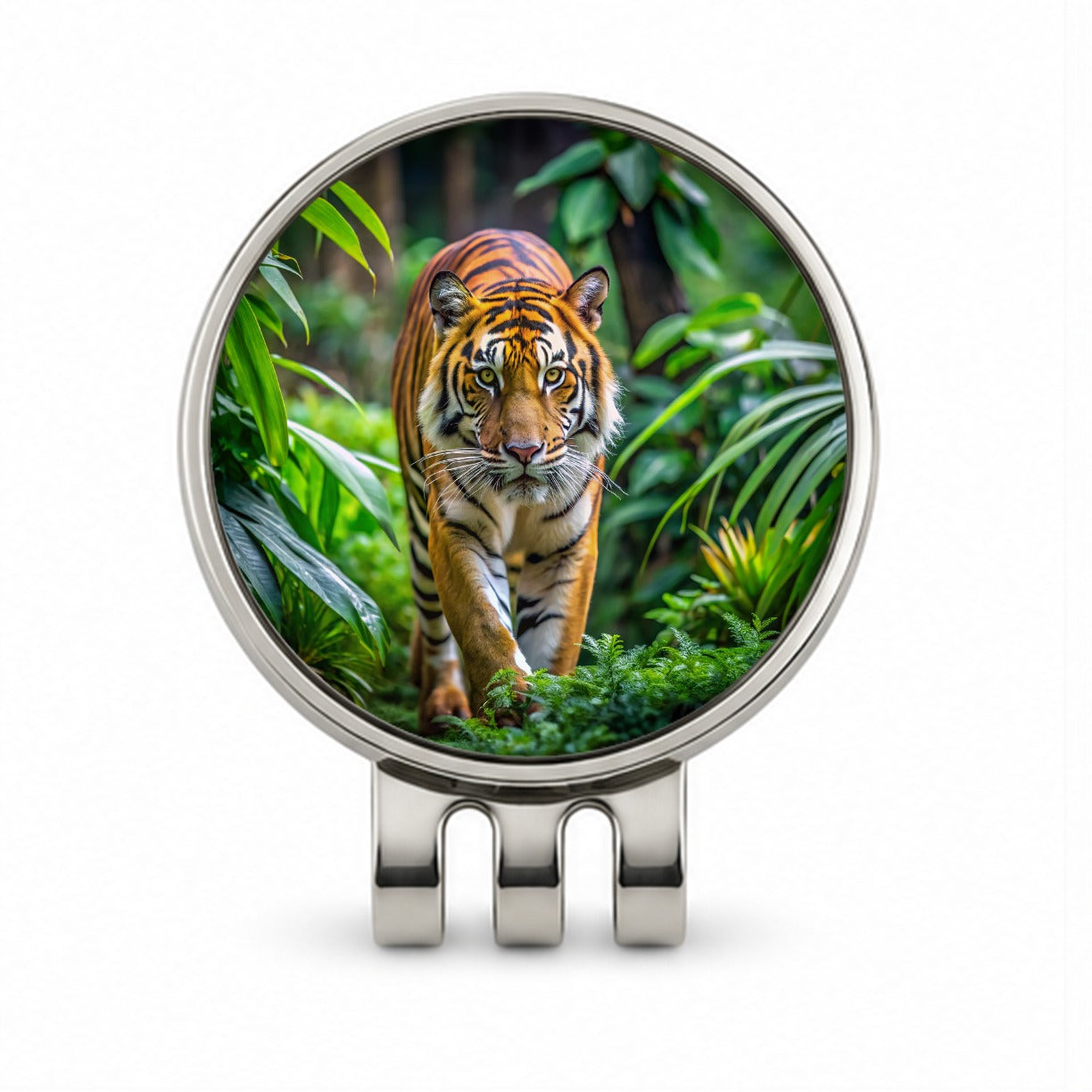 Tiger Stalking Prey In The Jungle Golf Hat Clip with Ball Marker