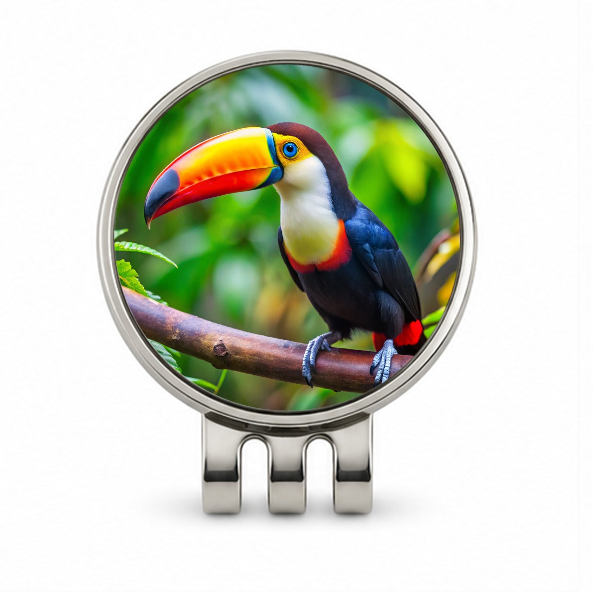 Toucan Bird Golf Hat Clip with Ball Marker