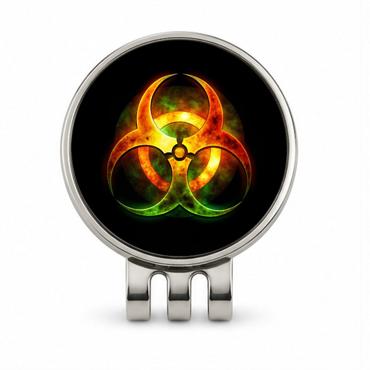 Toxic Zombie Outbreak Symbol Golf Hat Clip with Ball Marker