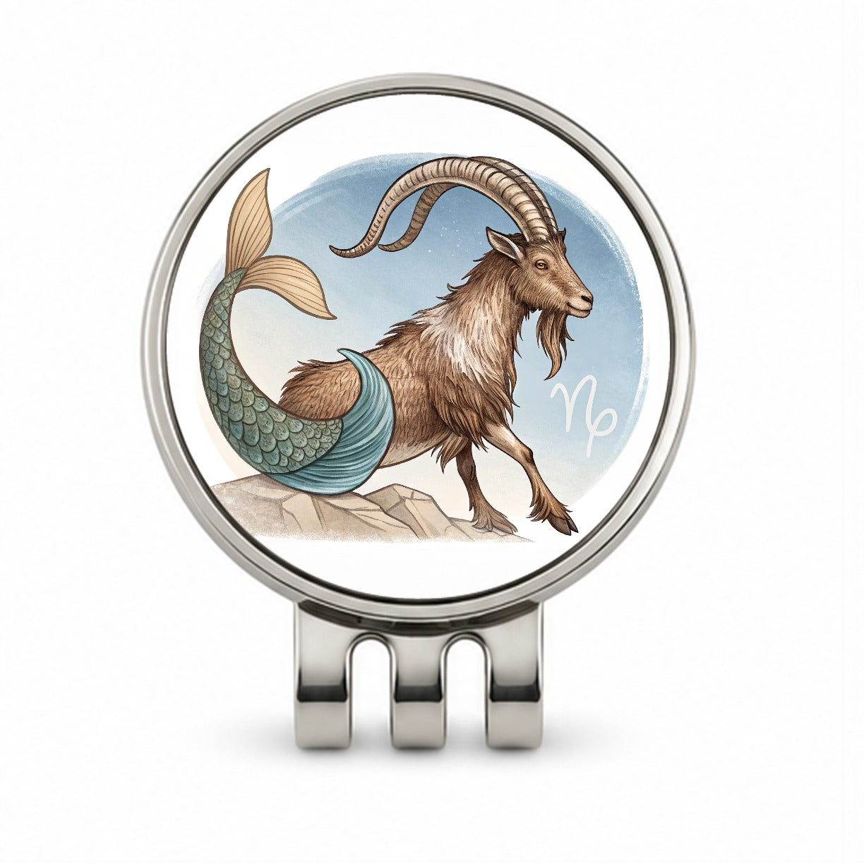 Zodiac Horoscope Symbol Capricorn Sea Goat Golf Hat Clip with Ball Marker