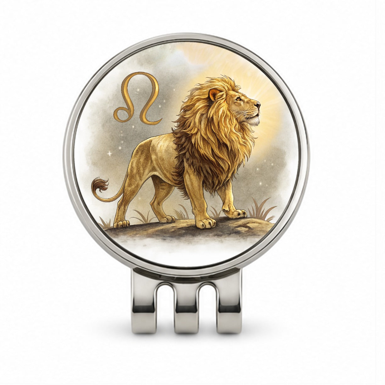 Zodiac Horoscope Symbol Leo Lion Golf Hat Clip with Ball Marker