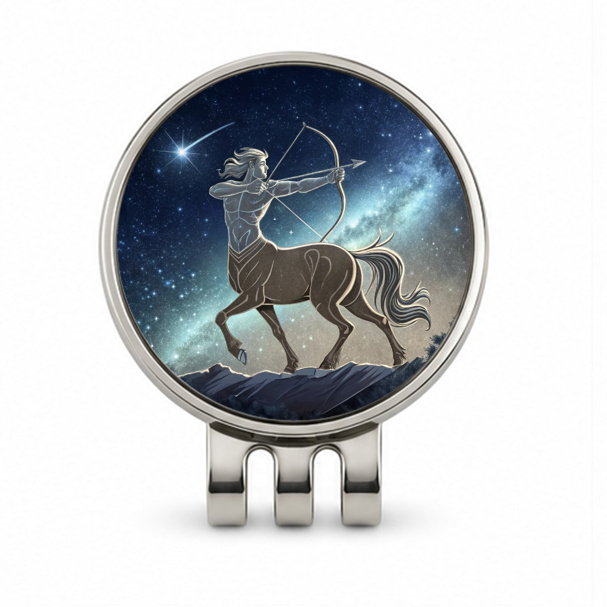 Zodiac Horoscope Symbol Sagittarius Centaur Golf Hat Clip with Ball Marker