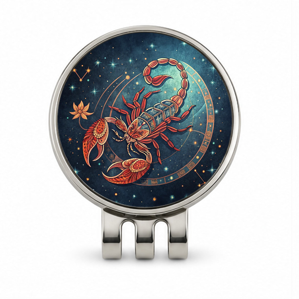 Zodiac Horoscope Symbol Scorpio Scorpion Golf Hat Clip with Ball Marker