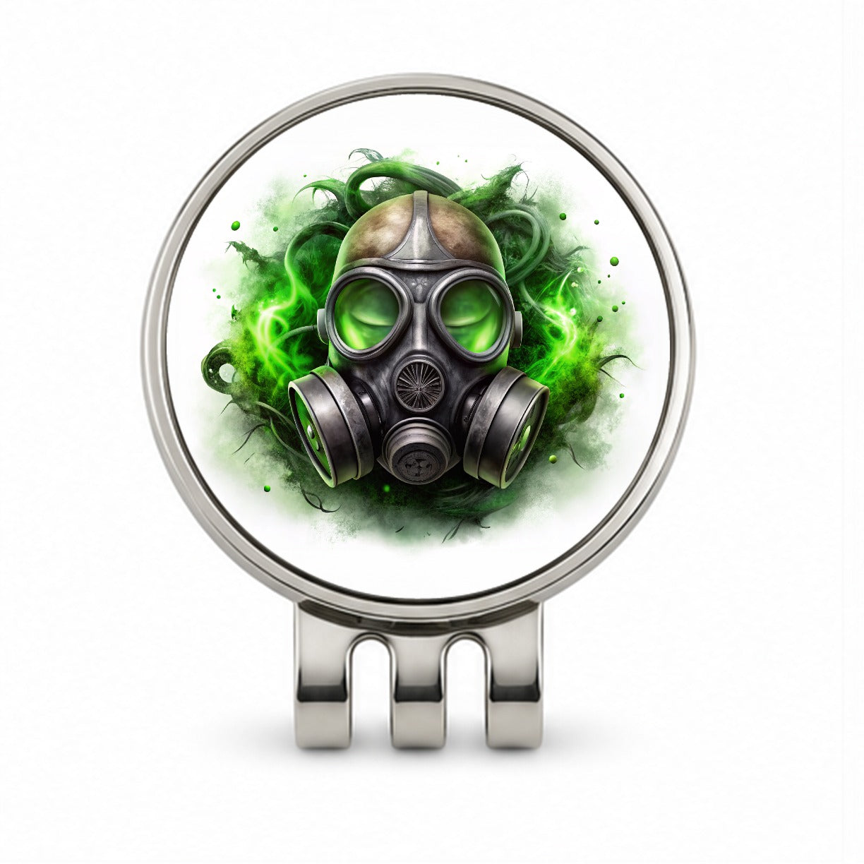 Zombie Outbreak Gas Mask Green Toxic Gas Golf Hat Clip with Ball Marker