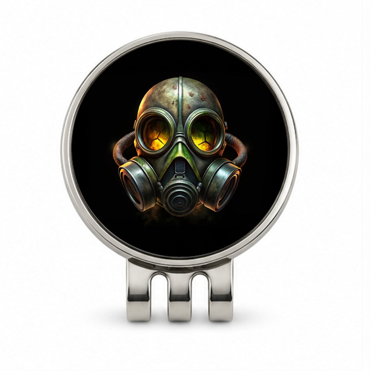 Zombie Outbreak Gas Mask Golf Hat Clip with Ball Marker