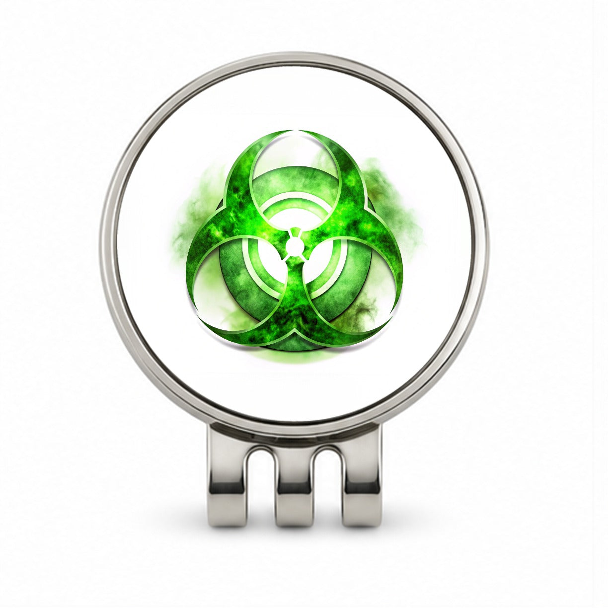 Zombie Outbreak Green Toxic Symbol Golf Hat Clip with Ball Marker