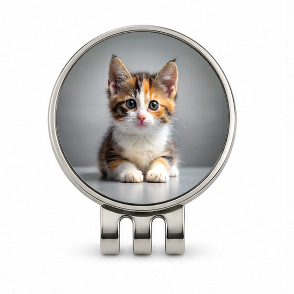 Calico Cat Kitten Photo Golf Hat Clip with Ball Marker