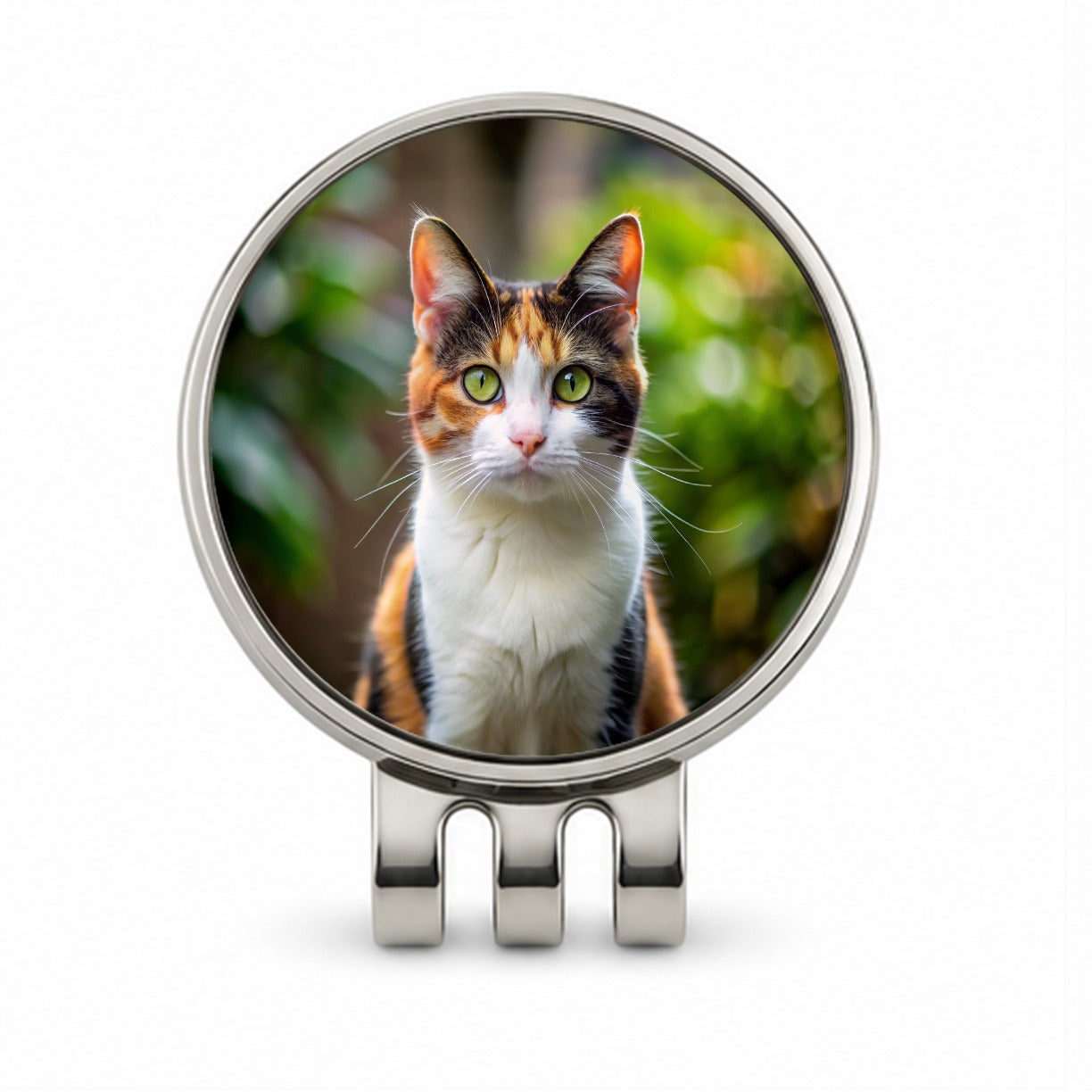 Calico Cat Photo Golf Hat Clip with Ball Marker