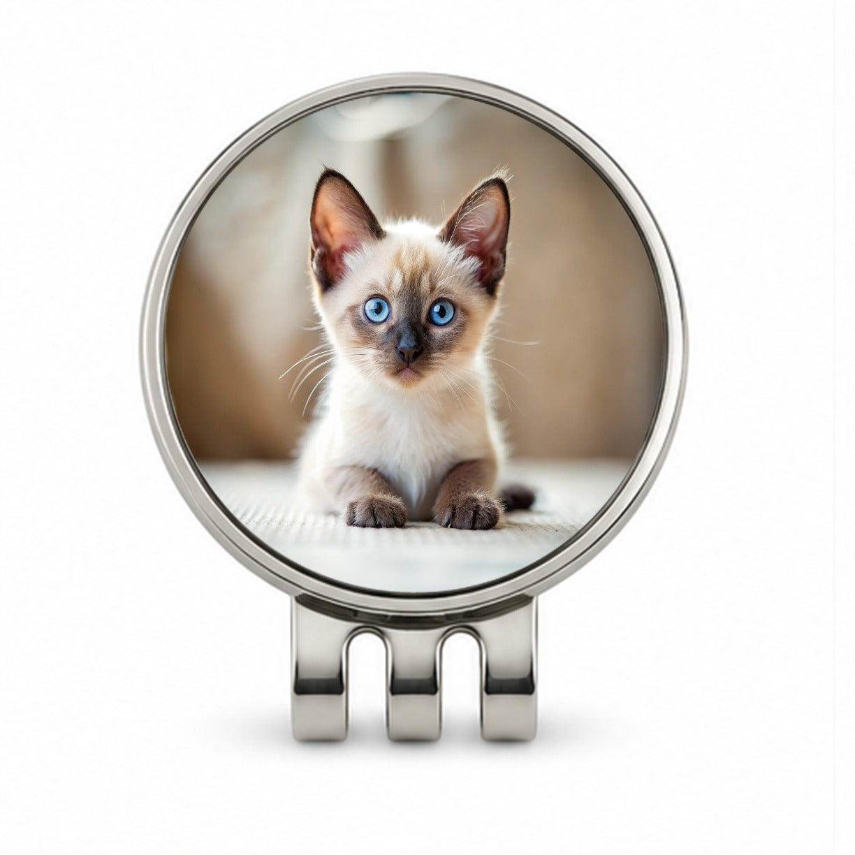 Siamese Cat Kitten Photo Golf Hat Clip with Ball Marker