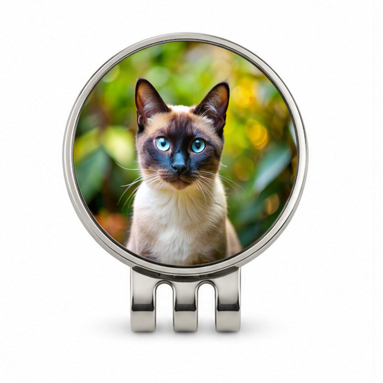 Siamese Cat Photo Golf Hat Clip with Ball Marker