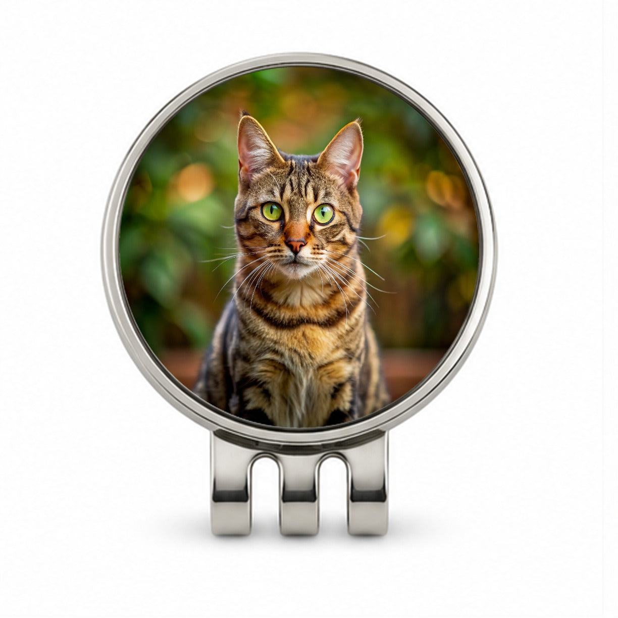 Tabby Cat Photo Golf Hat Clip with Ball Marker