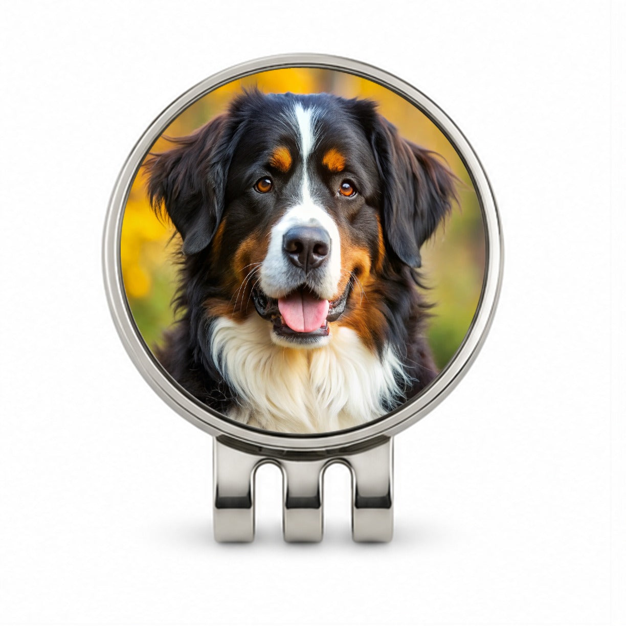 Bernese Mountain Dog Photo Golf Hat Clip with Ball Marker