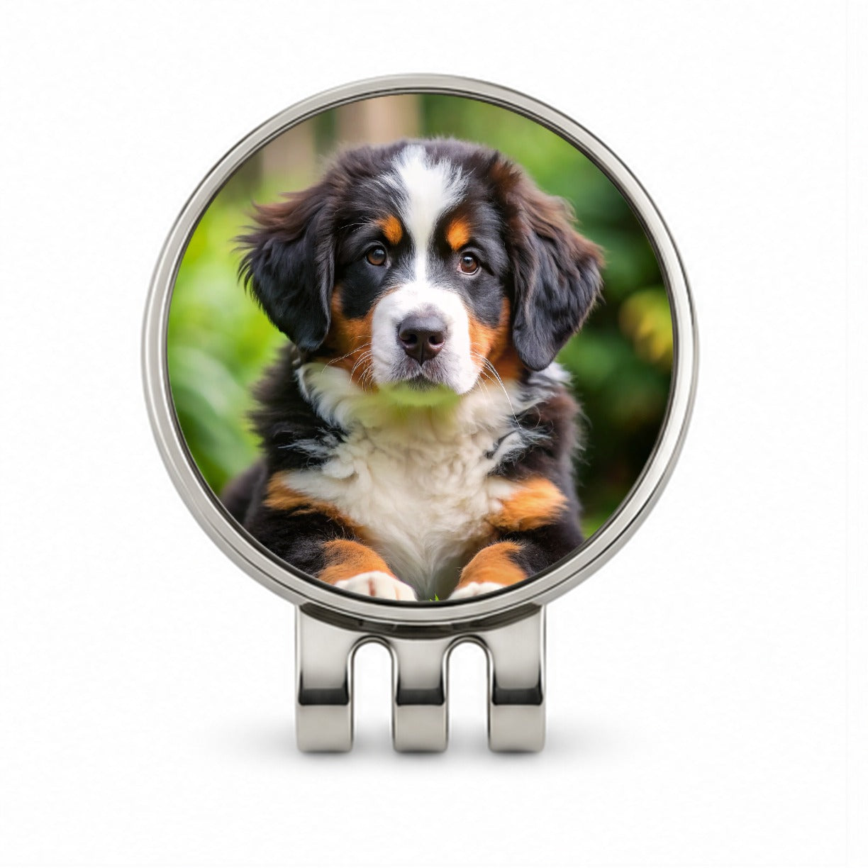 Bernese Mountain Dog Puppy Photo Golf Hat Clip with Ball Marker