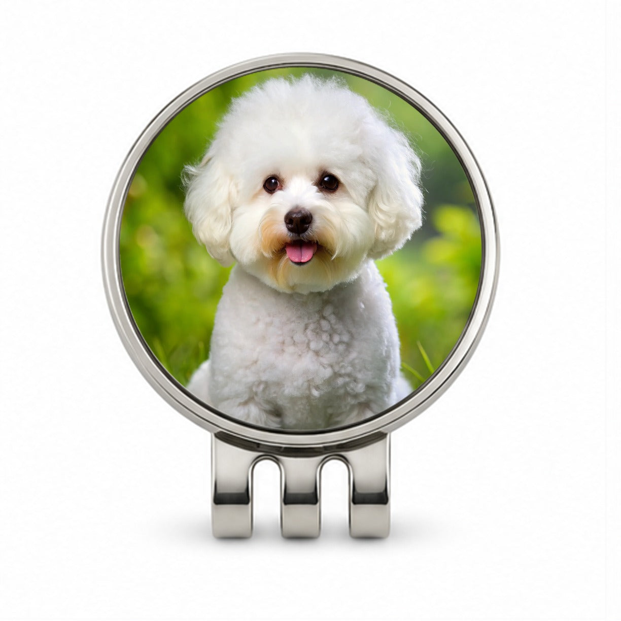 Bichon Frise Dog Photo Golf Hat Clip with Ball Marker