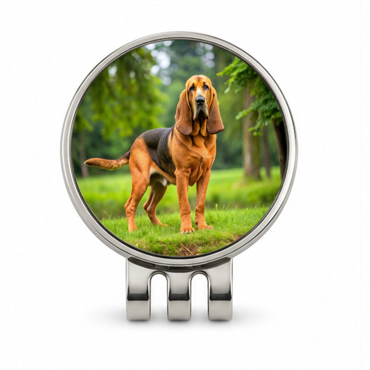 Bloodhound Dog Photo Golf Hat Clip with Ball Marker