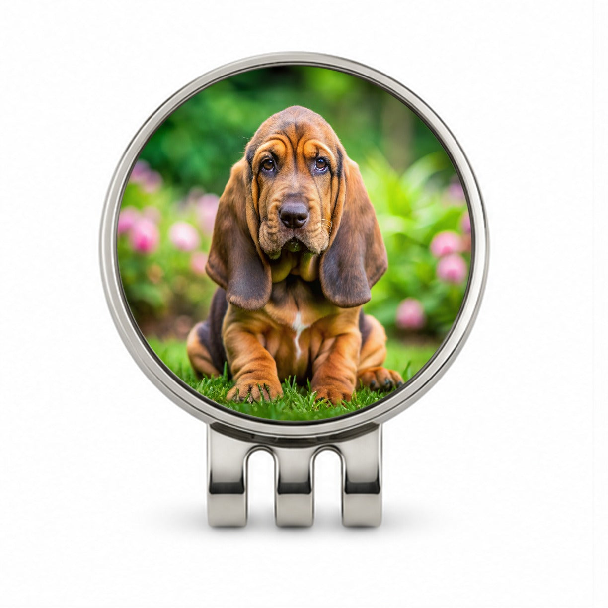 Bloodhound Dog Puppy Photo Golf Hat Clip with Ball Marker