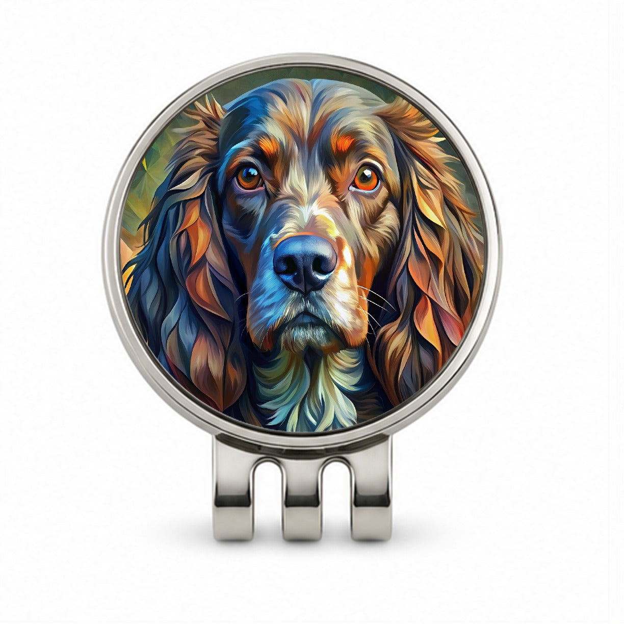 Boykin Spaniel Dog Abstract Stylized Art Golf Hat Clip with Ball Marker