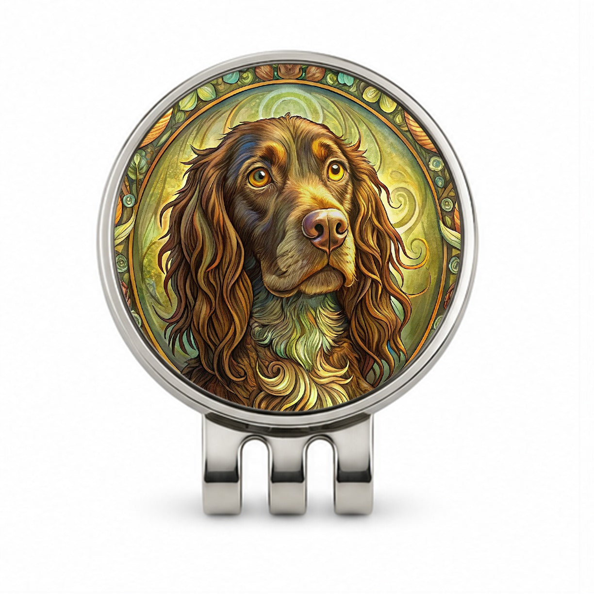 Boykin Spaniel Dog Art Nouveau Golf Hat Clip with Ball Marker