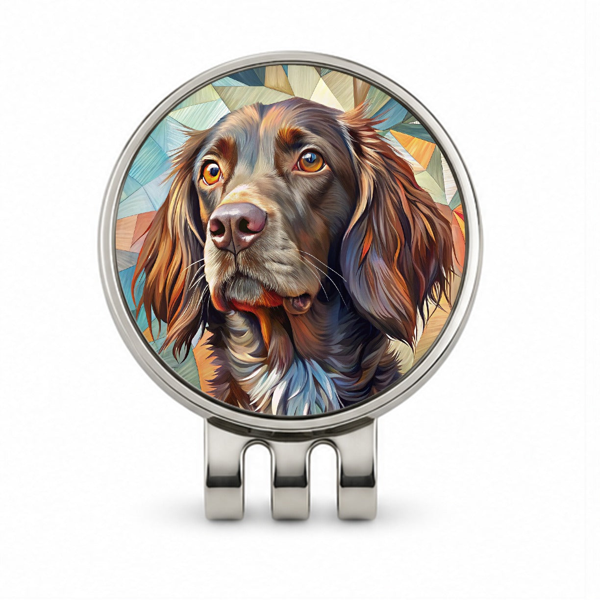 Boykin Spaniel Dog Contemporary Art Golf Hat Clip with Ball Marker