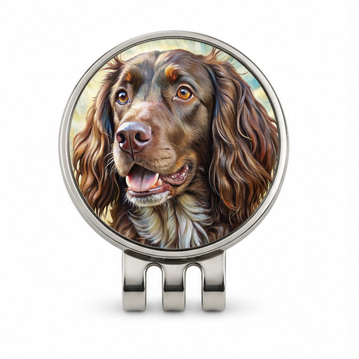 Boykin Spaniel Dog Illustration Golf Hat Clip with Ball Marker