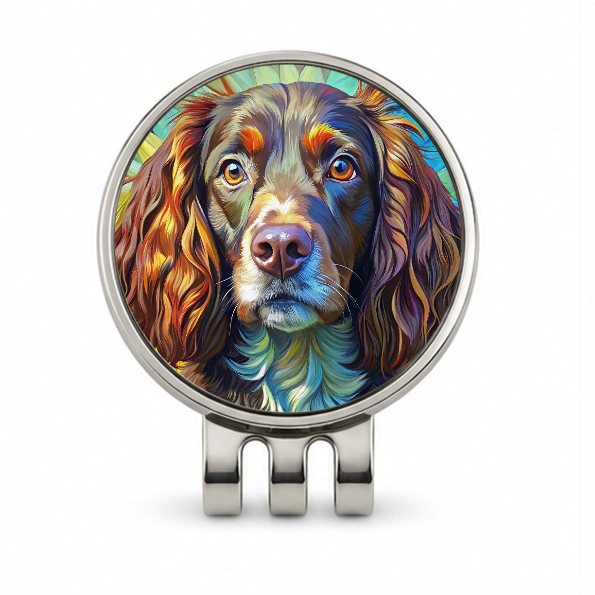 Boykin Spaniel Dog Pop Art Golf Hat Clip with Ball Marker
