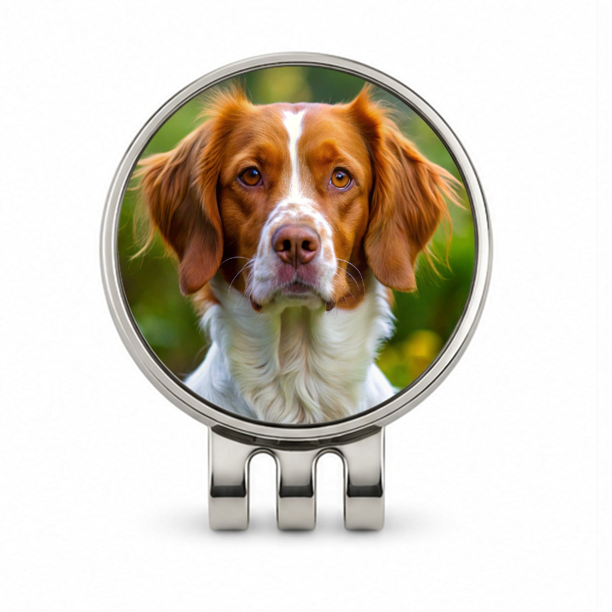 Brittany Spaniel Dog Photo Golf Hat Clip with Ball Marker