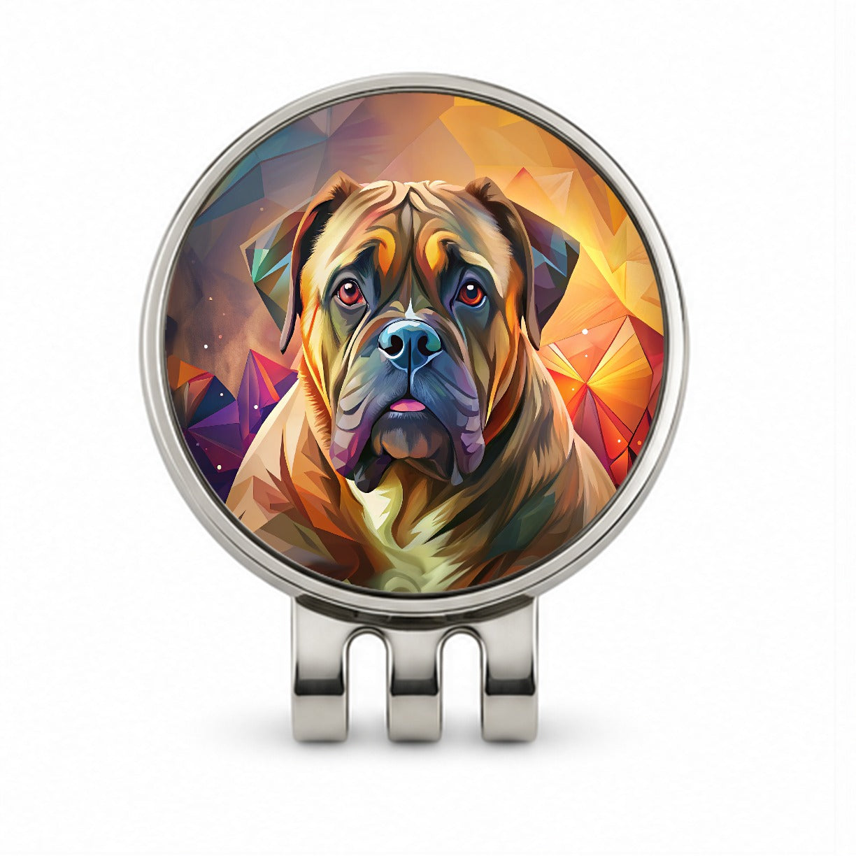 Bullmastiff Dog Contemporary Art Golf Hat Clip with Ball Marker