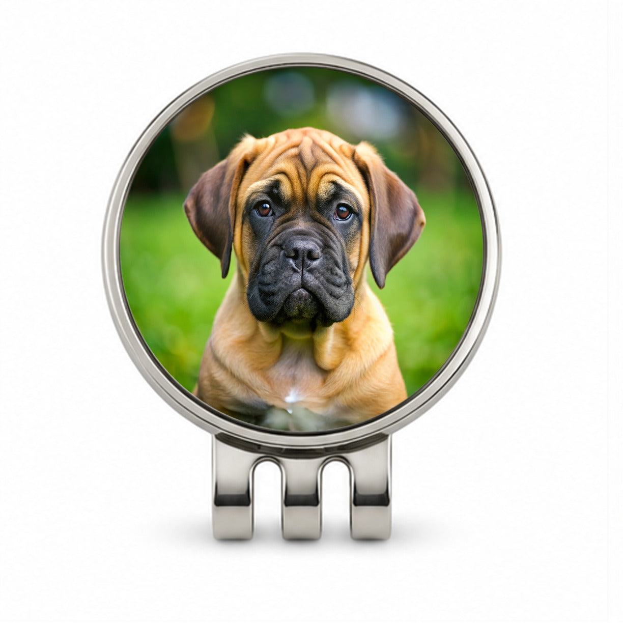 Bullmastiff Dog Puppy Photo Golf Hat Clip with Ball Marker