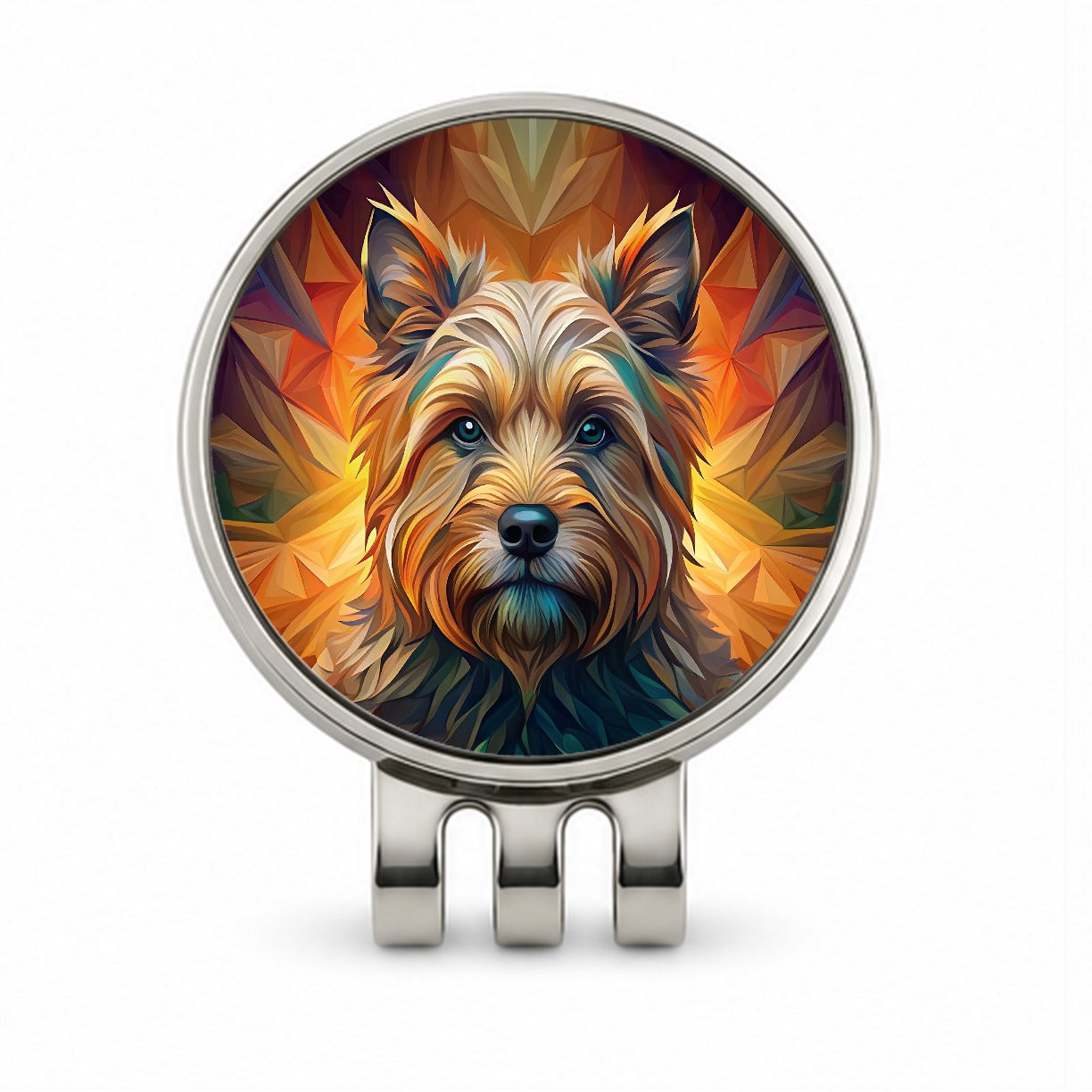 Cairn Terrier Dog Abstract Stylized Art Golf Hat Clip with Ball Marker