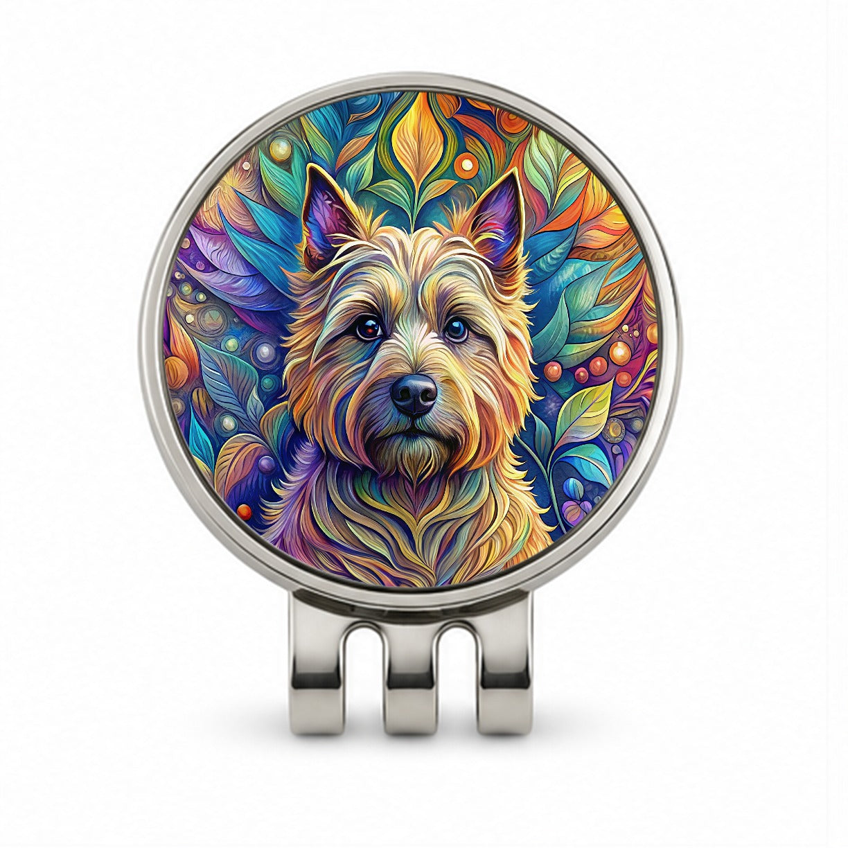 Cairn Terrier Dog Bohemian Art Golf Hat Clip with Ball Marker