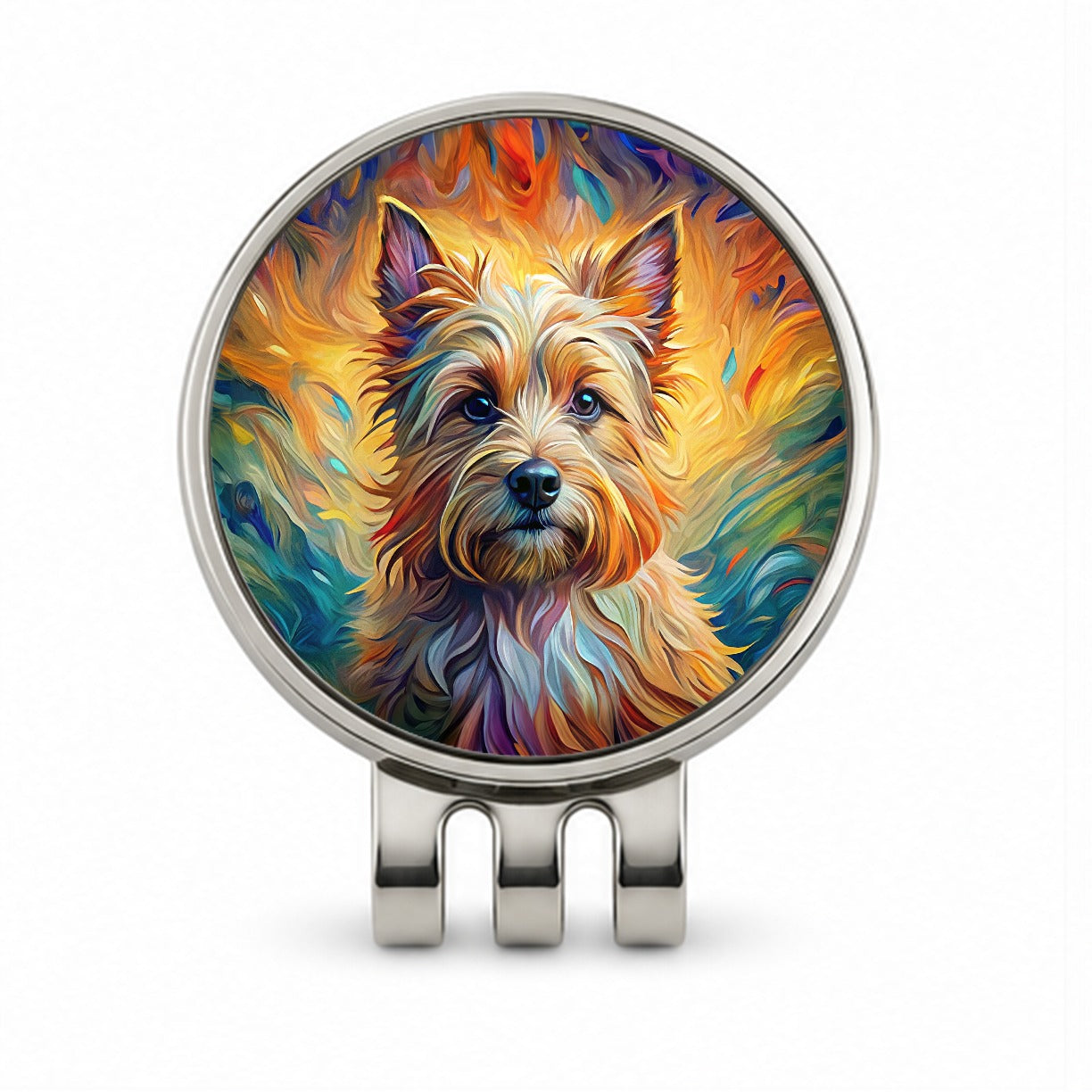 Cairn Terrier Dog Expressionism Art Golf Hat Clip with Ball Marker