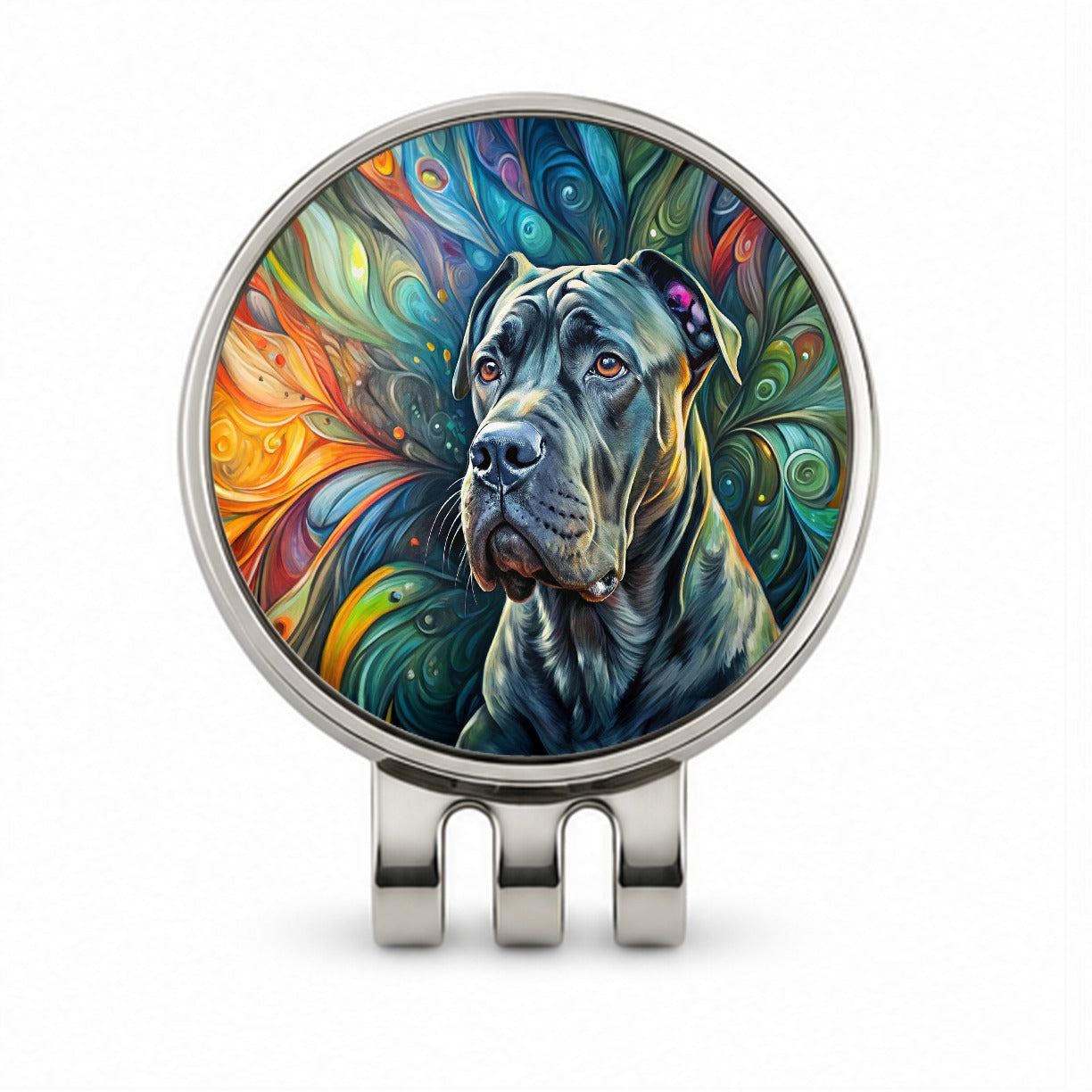 Cane Corso Dog Abstract Art Golf Hat Clip with Ball Marker